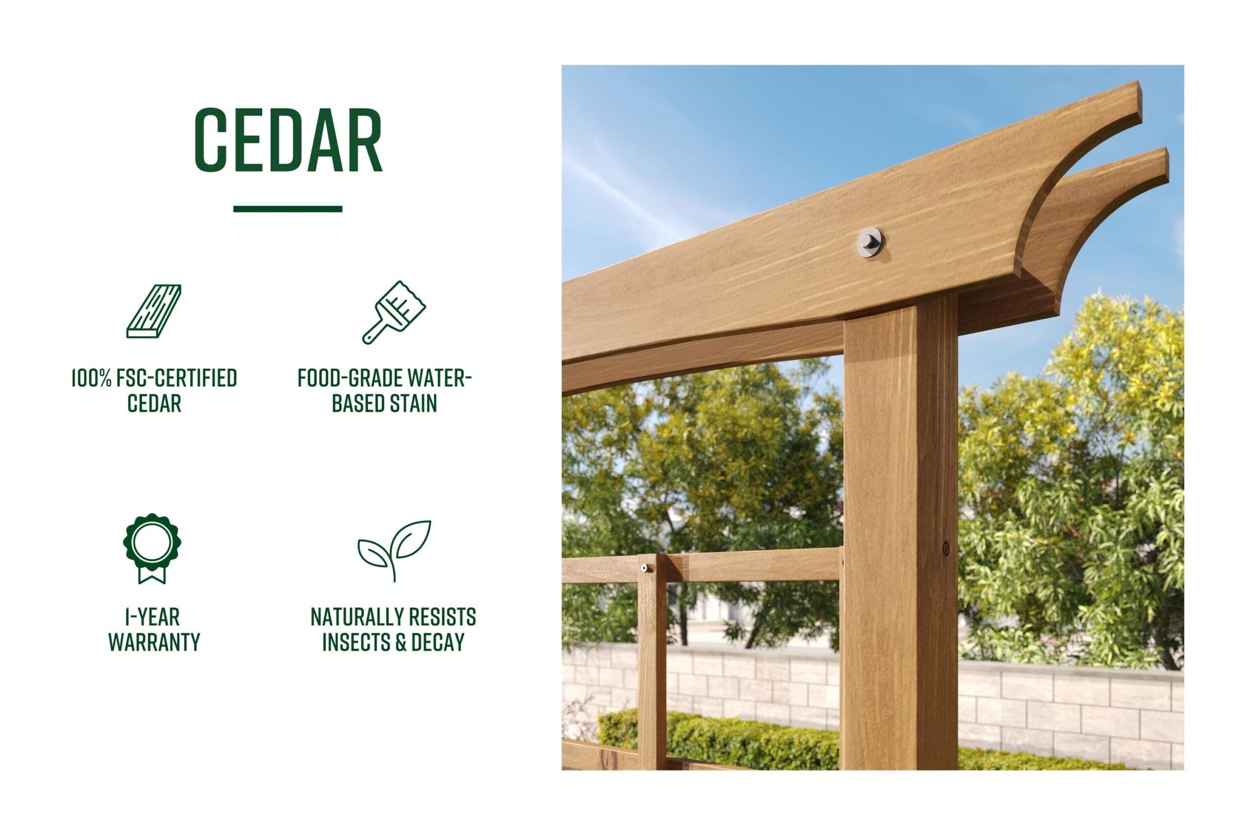 Vita Wood 5.29-ft W x 7.66-ft H Flat Cedar Cedar Garden Arbor Vita Wood 5.29-ft W x 7.66-ft H Flat Cedar Cedar Garden Arbor