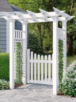 Vita Classic 2.6-ft W x 7.2-ft H Flat CLASSIC White collection PVC Garden Arbor