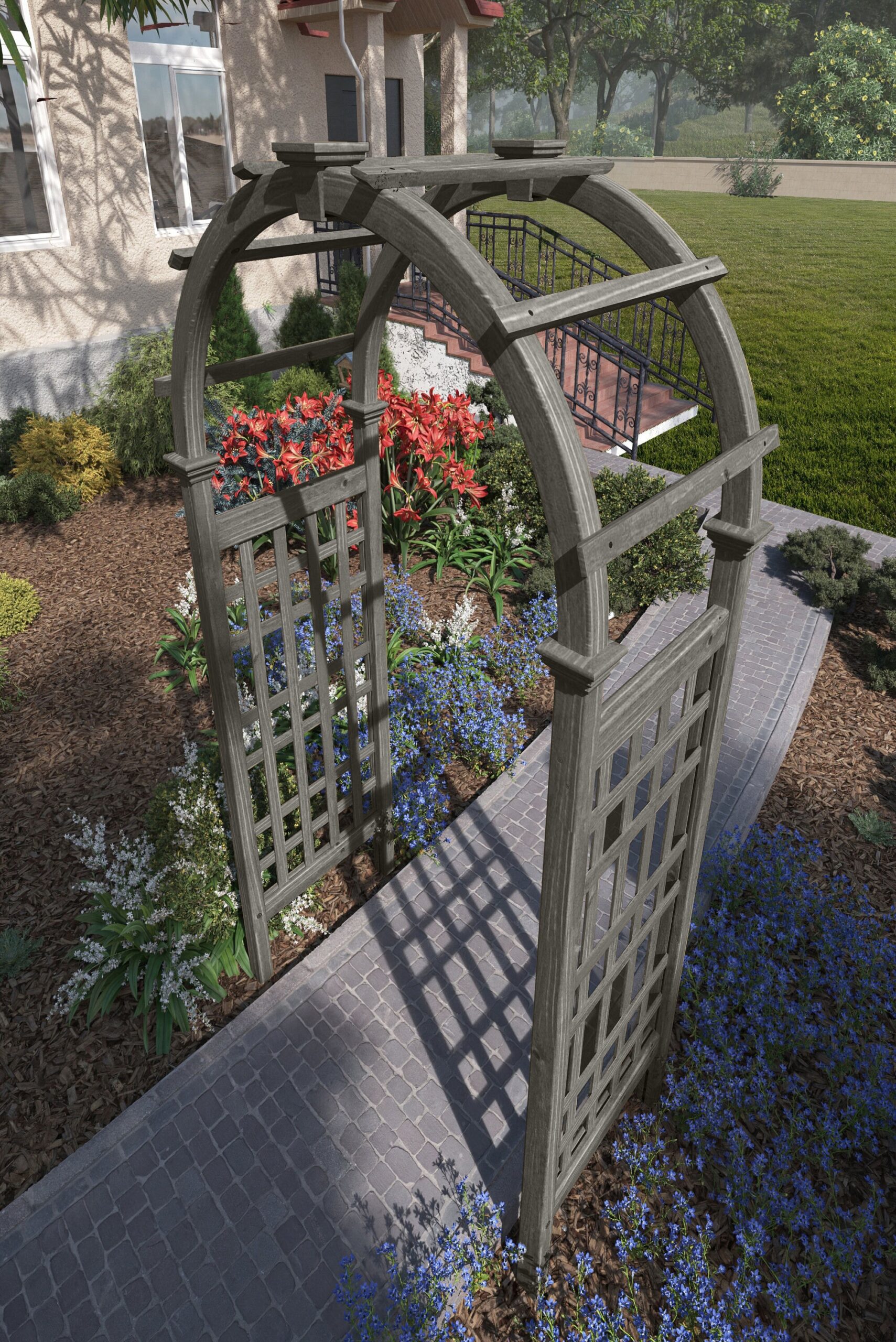 Vita Mezza 2-ft W x 7.3-ft H Arched Gray Cedar Garden Arbor Vita Mezza 2-ft W x 7.3-ft H Arched Gray Cedar Garden Arbor