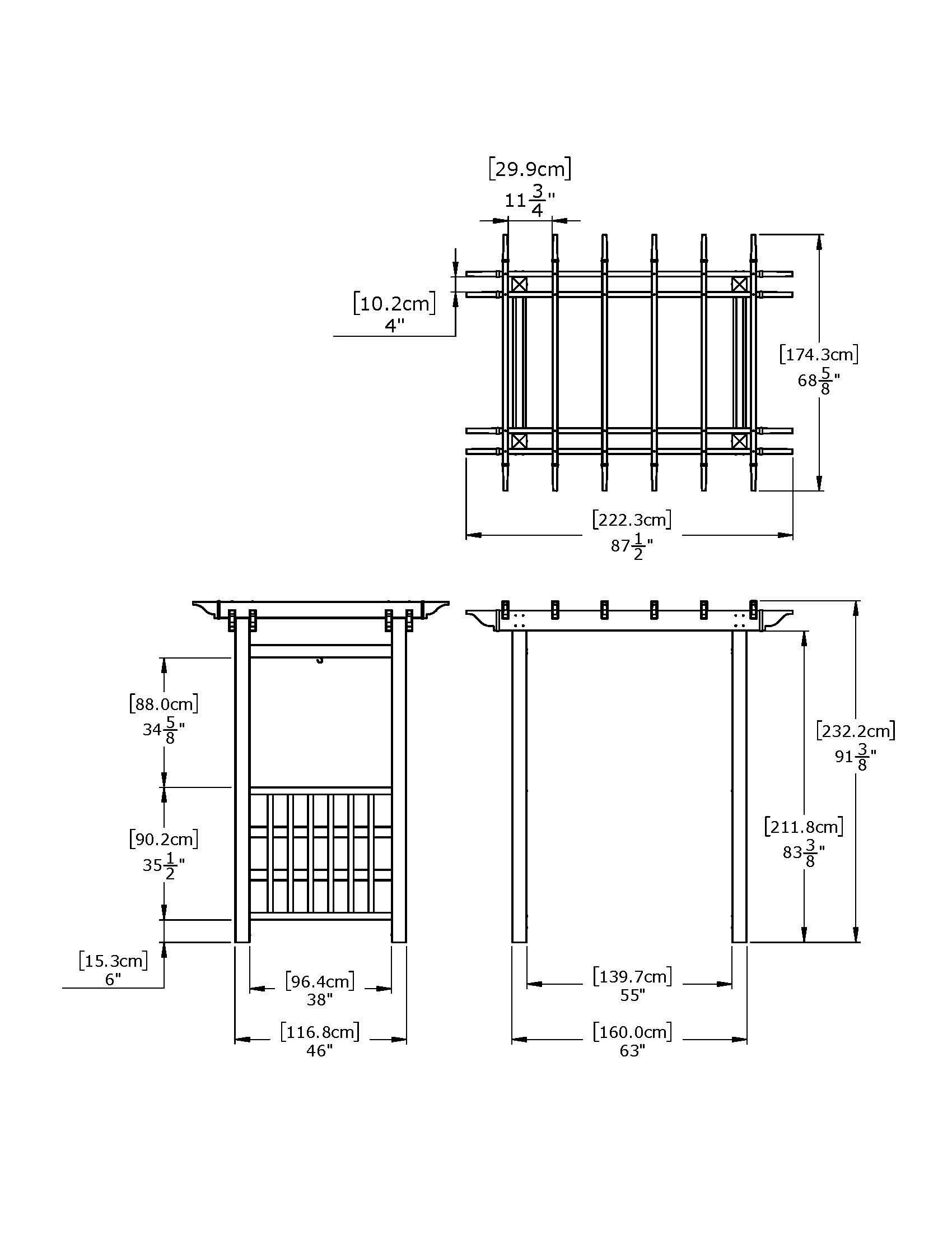 Vita Classic 5.25-ft W x 7.62-ft H Flat White PVC Garden Arbor Vita Classic 5.25-ft W x 7.62-ft H Flat White PVC Garden Arbor