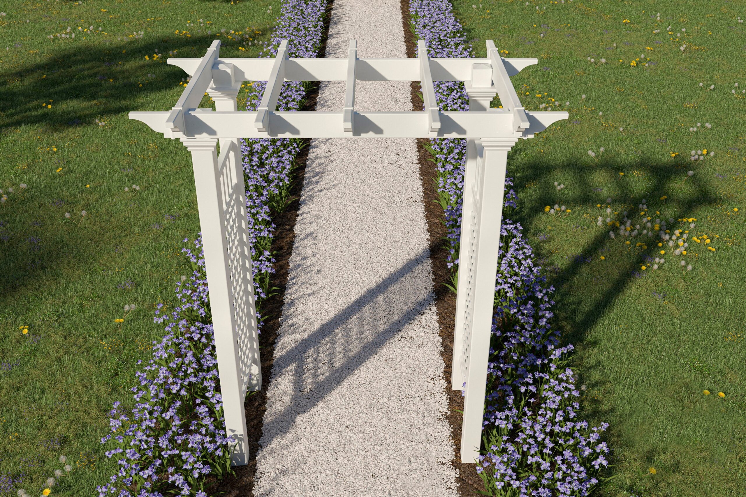 Vita Classic 4.83-ft W x 7.21-ft H Flat White PVC Garden Arbor Vita Classic 4.83-ft W x 7.21-ft H Flat White PVC Garden Arbor