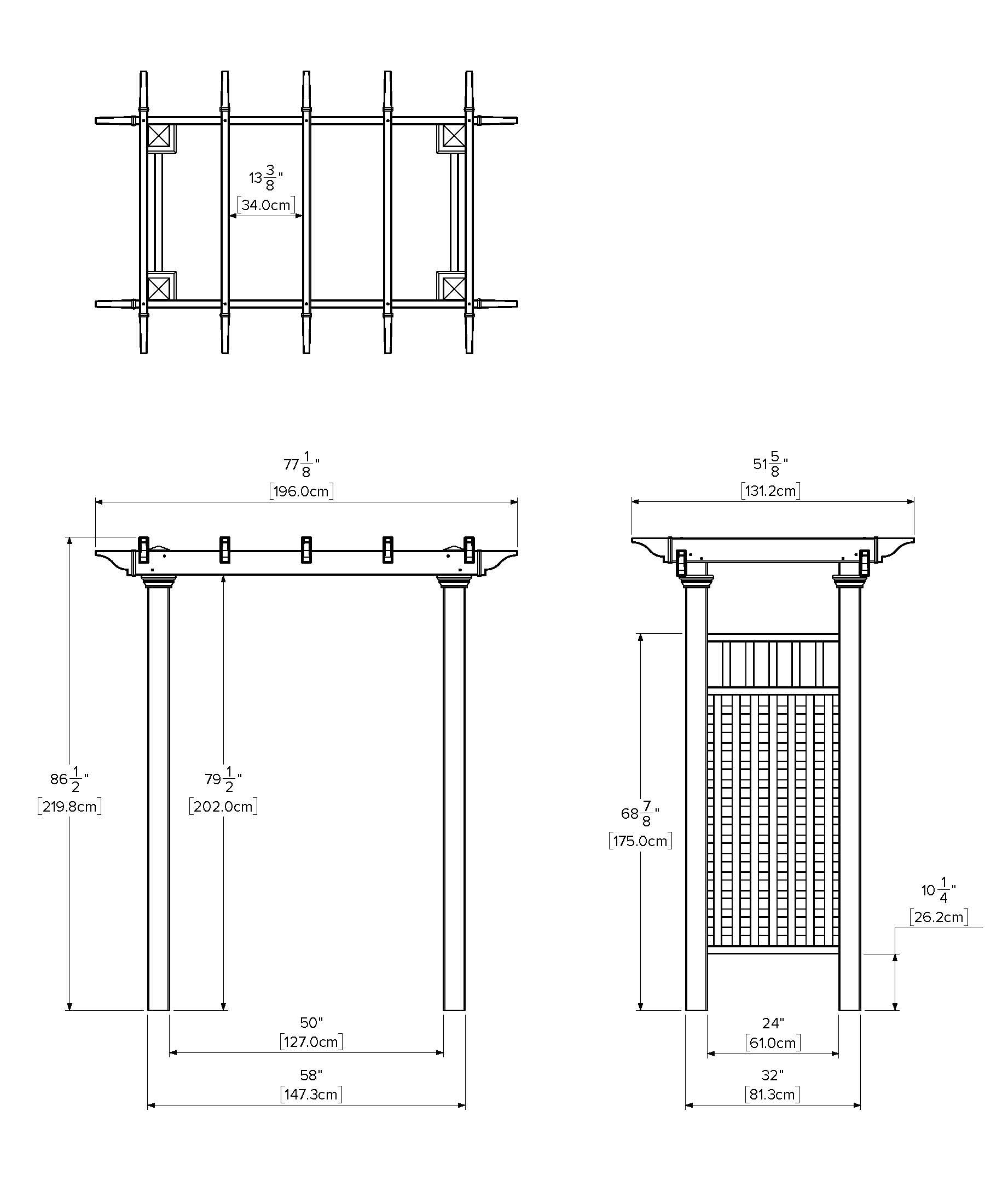 Vita Classic 4.83-ft W x 7.21-ft H Flat White PVC Garden Arbor Vita Classic 4.83-ft W x 7.21-ft H Flat White PVC Garden Arbor