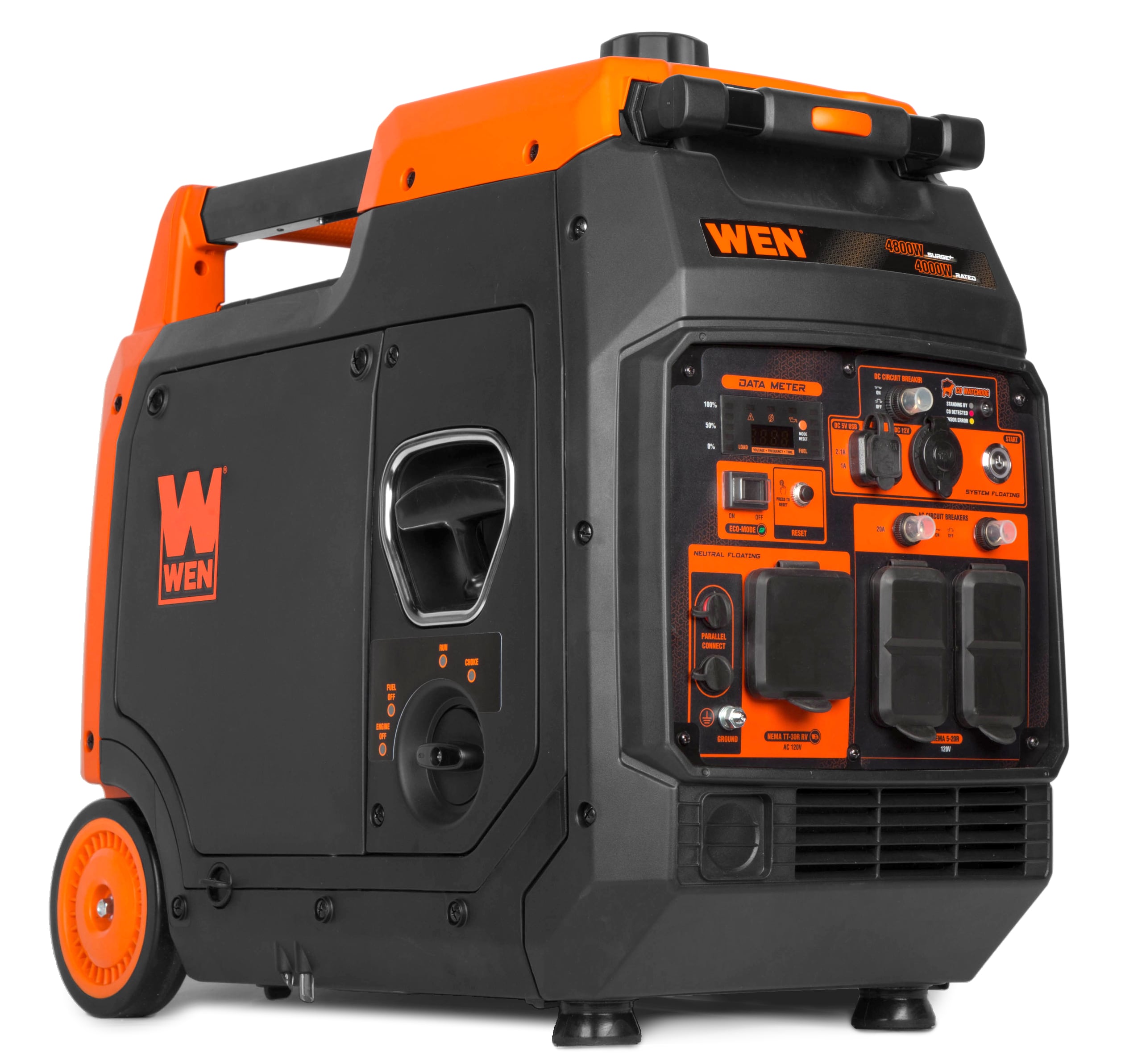 WEN 4800-Watt Portable Inverter Generator, Electric Start, RV-Ready, Quiet and Lightweight with Fuel Shut Off and CO Watchdog (56480iX) WEN WEN 4800 -Watt