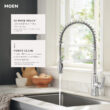 Moen Edwyn Brushed Gold Single Handle Deck-mount Pull-down Kitchen Faucet with Sprayer (Includes Deck Plate) (Includes Soap Dispenser)