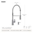 Moen Edwyn Brushed Gold Single Handle Deck-mount Pull-down Kitchen Faucet with Sprayer (Includes Deck Plate) (Includes Soap Dispenser)