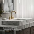 KOHLER Purist Vibrant Brushed Moderne Brass Widespread 2-handle WaterSense High-arc Commercial/Residential Handle Bathroom Sink Faucet with Drain KOHLER Purist Vibrant Brushed Moderne Brass Widespread 2-handle WaterSense High-arc Commercial/Residential Handle Bathroom Sink Faucet with Drain