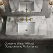 KOHLER Purist Vibrant Brushed Moderne Brass Widespread 2-handle WaterSense High-arc Commercial/Residential Handle Bathroom Sink Faucet with Drain KOHLER Purist Vibrant Brushed Moderne Brass Widespread 2-handle WaterSense High-arc Commercial/Residential Handle Bathroom Sink Faucet with Drain