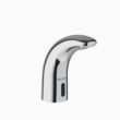 Sloan Polished Chrome Single hole Touchless Low-arc Commercial Touchless Bathroom Sink Faucet with Deck Plate