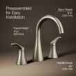 KOHLER Simplice Vibrant Brushed Nickel Widespread 2-handle WaterSense High-arc Residential Handle Bathroom Sink Faucet KOHLER Simplice Vibrant Brushed Nickel Widespread 2-handle WaterSense High-arc Residential Handle Bathroom Sink Faucet