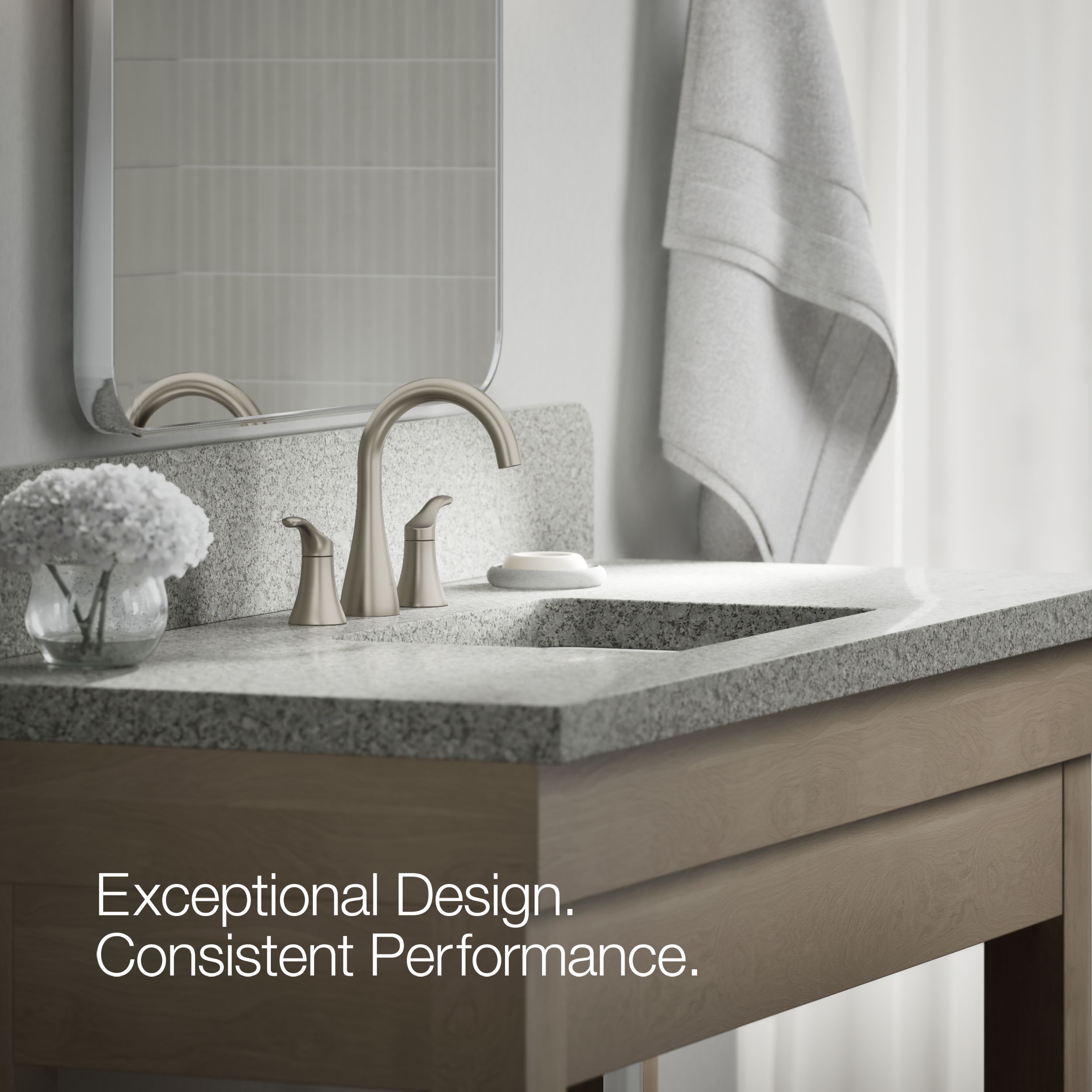 KOHLER Simplice Vibrant Brushed Nickel Widespread 2-handle WaterSense High-arc Residential Handle Bathroom Sink Faucet KOHLER Simplice Vibrant Brushed Nickel Widespread 2-handle WaterSense High-arc Residential Handle Bathroom Sink Faucet