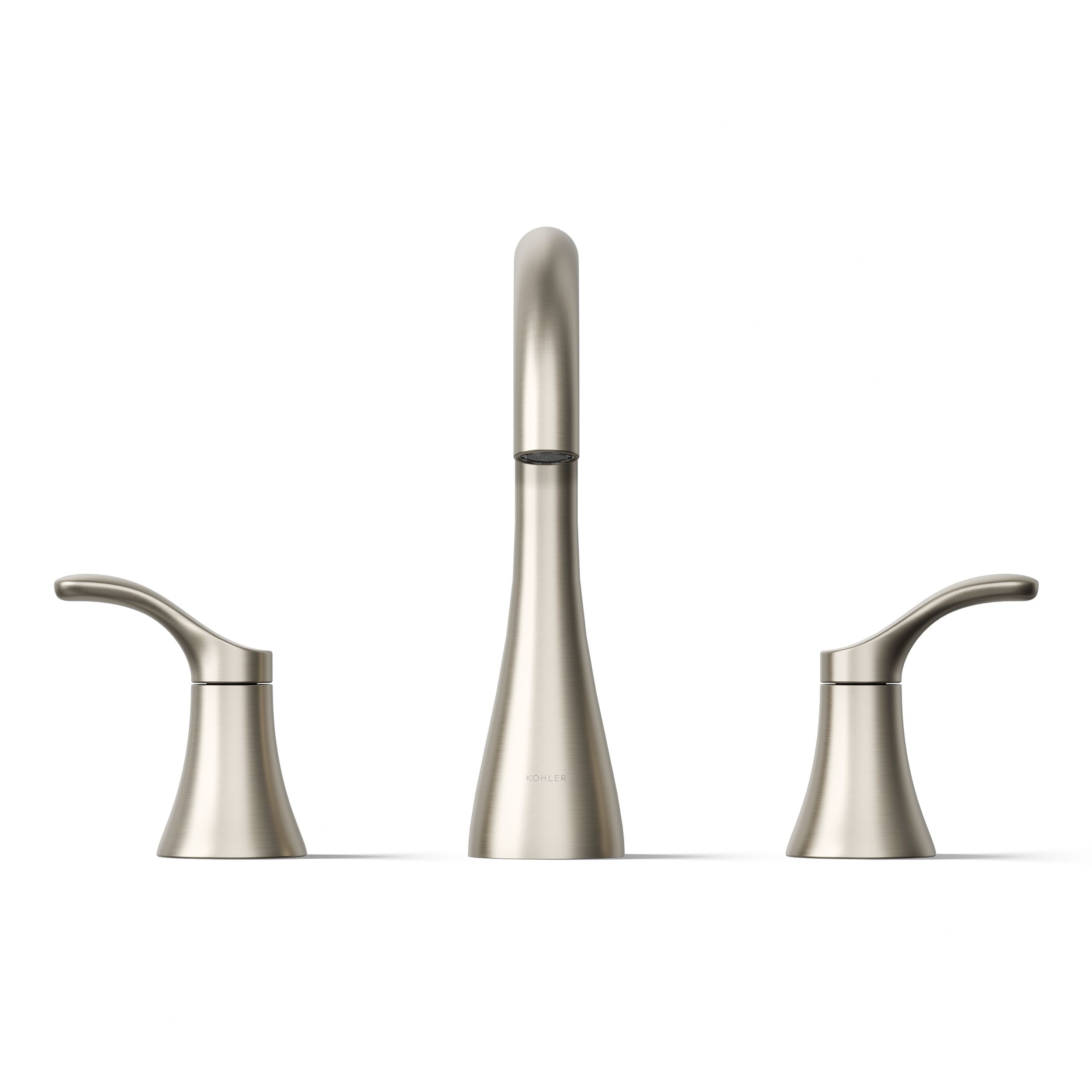 KOHLER Simplice Vibrant Brushed Nickel Widespread 2-handle WaterSense High-arc Residential Handle Bathroom Sink Faucet KOHLER Simplice Vibrant Brushed Nickel Widespread 2-handle WaterSense High-arc Residential Handle Bathroom Sink Faucet
