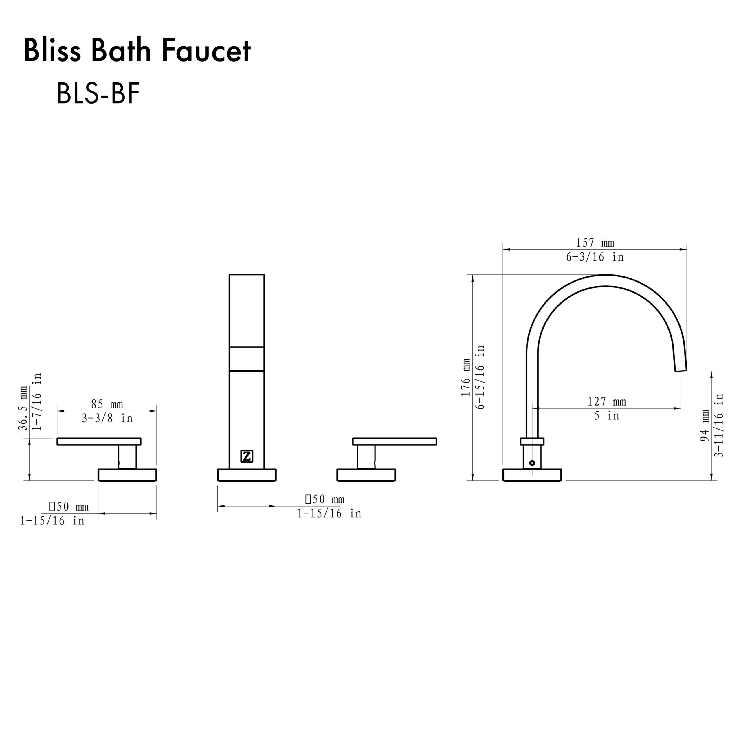 ZLINE KITCHEN & BATH Bliss Matte black Widespread 2-handle Mid-arc Residential Handle Bathroom Sink Faucet with Drain ZLINE KITCHEN & BATH Bliss Matte black Widespread 2-handle Mid-arc Residential Handle Bathroom Sink Faucet with Drain