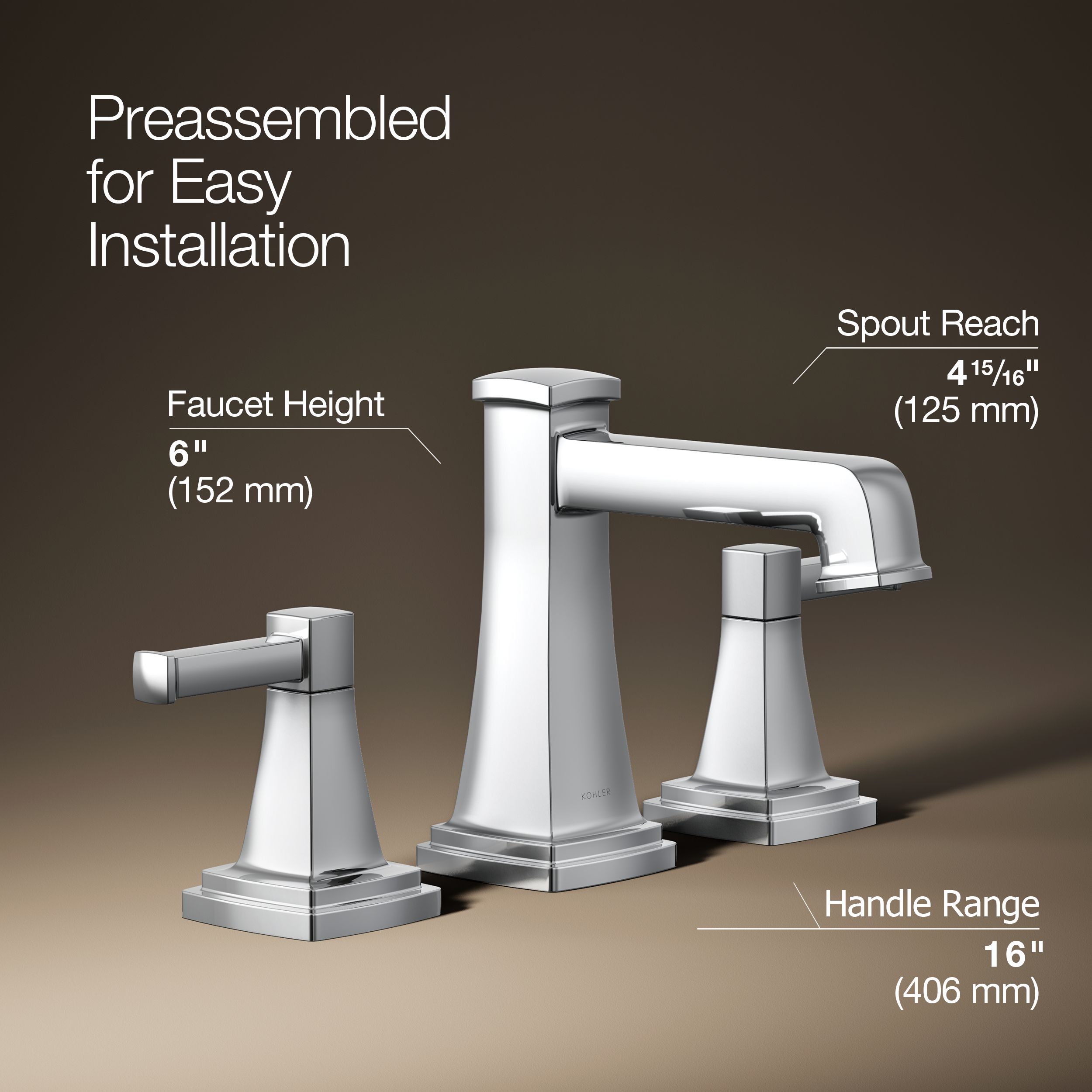 KOHLER Riff Polished Chrome Widespread 2-handle WaterSense Low-arc Residential Handle Bathroom Sink Faucet KOHLER Riff Polished Chrome Widespread 2-handle WaterSense Low-arc Residential Handle Bathroom Sink Faucet