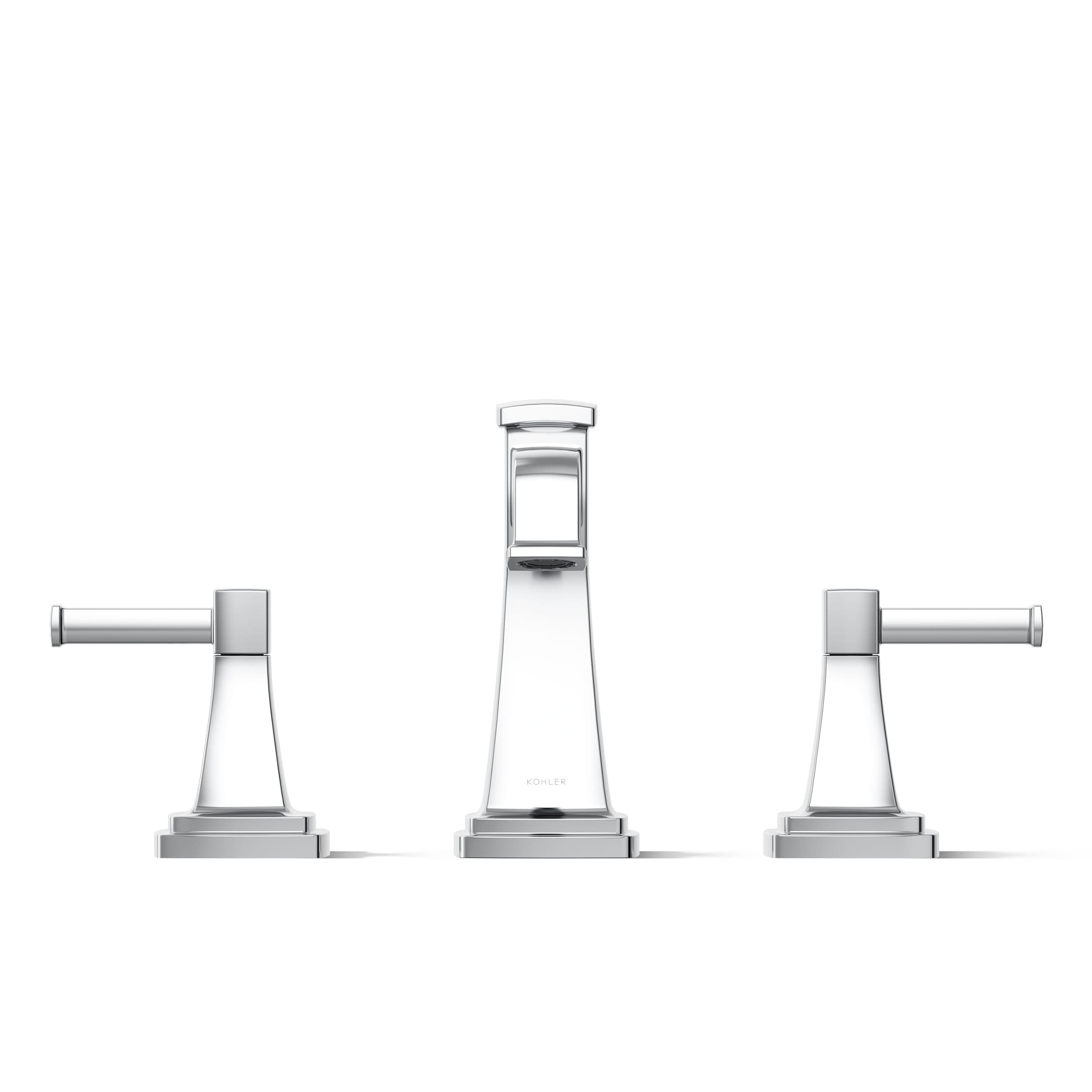 KOHLER Riff Polished Chrome Widespread 2-handle WaterSense Low-arc Residential Handle Bathroom Sink Faucet KOHLER Riff Polished Chrome Widespread 2-handle WaterSense Low-arc Residential Handle Bathroom Sink Faucet