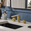 Ruvati Fabio Brushed Gold Single hole 2-handle WaterSense Low-arc Residential Handle Bathroom Sink Faucet