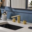 Ruvati Fabio Brushed Gold Single hole 2-handle WaterSense Low-arc Residential Handle Bathroom Sink Faucet Ruvati Fabio Brushed Gold Single hole 2-handle WaterSense Low-arc Residential Handle Bathroom Sink Faucet
