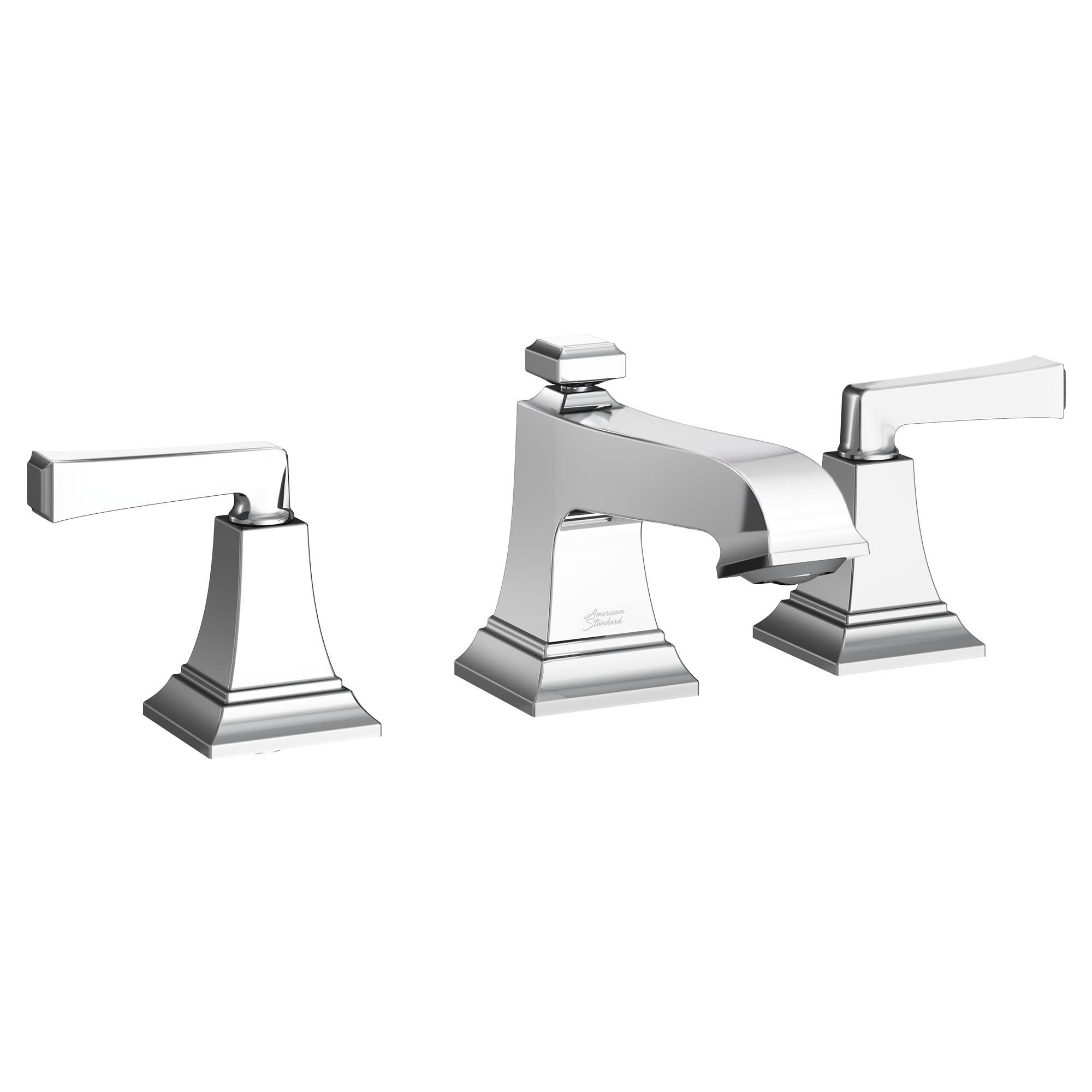 American Standard Town Square S Polished Chrome Widespread 2-handle WaterSense Low-arc Commercial/Residential Handle Bathroom Sink Faucet with Drain American Standard Town Square S Polished Chrome Widespread 2-handle WaterSense Low-arc Commercial/Residential Handle Bathroom Sink Faucet with Drain