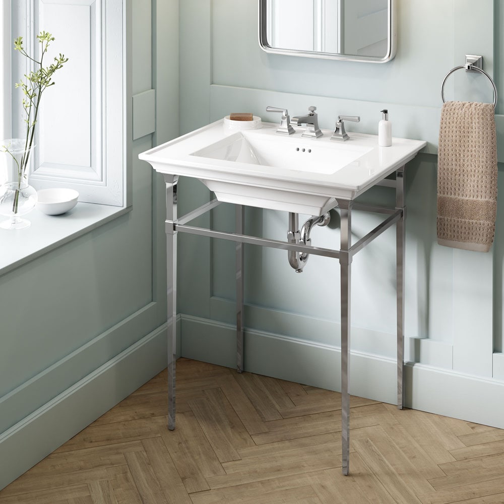 American Standard Town Square S Polished Chrome Widespread 2-handle WaterSense Low-arc Commercial/Residential Handle Bathroom Sink Faucet with Drain American Standard Town Square S Polished Chrome Widespread 2-handle WaterSense Low-arc Commercial/Residential Handle Bathroom Sink Faucet with Drain