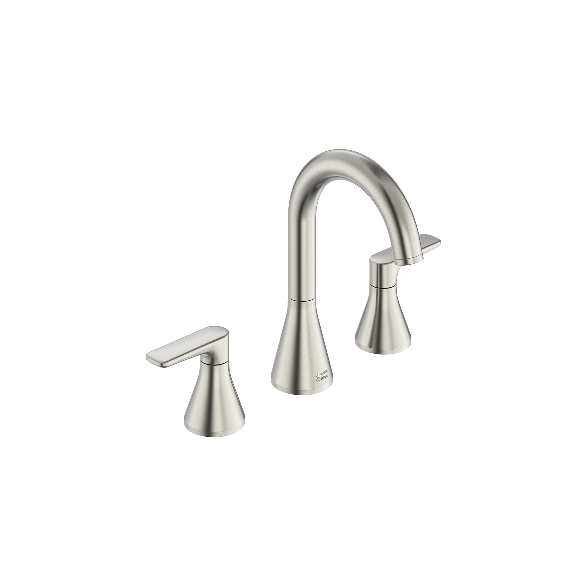 American Standard Aspirations BRUSHED NICKEL Widespread 2-handle WaterSense High-arc Residential Handle Bathroom Sink Faucet with Drain American Standard Aspirations BRUSHED NICKEL Widespread 2-handle WaterSense High-arc Residential Handle Bathroom Sink Faucet with Drain