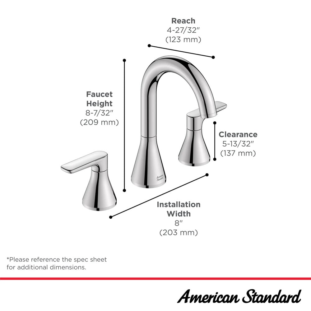 American Standard Aspirations BRUSHED NICKEL Widespread 2-handle WaterSense High-arc Residential Handle Bathroom Sink Faucet with Drain American Standard Aspirations BRUSHED NICKEL Widespread 2-handle WaterSense High-arc Residential Handle Bathroom Sink Faucet with Drain