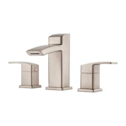 Pfister Kenzo Brushed Nickel Widespread 2-handle WaterSense Mid-arc Residential Handle Bathroom Sink Faucet with Drain