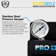 PRO+AQUA Elite Series GEN2 PRO-100-E 3-Stage Whole House Water Filtration System PRO+AQUA Elite Series GEN2 PRO-100-E 3-Stage Whole House Water Filtration System for City & Well Water with Pressure Gauges Reduces Contaminants, Sediment, Chemicals, Heavy Metals, with 1 Ports