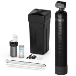 AQUASURE 48,000 Grains Water Softener with 12 GPM UV Sterilizer System and Triple Purpose Carbon Pre-Filter, for 3-4 bathrooms