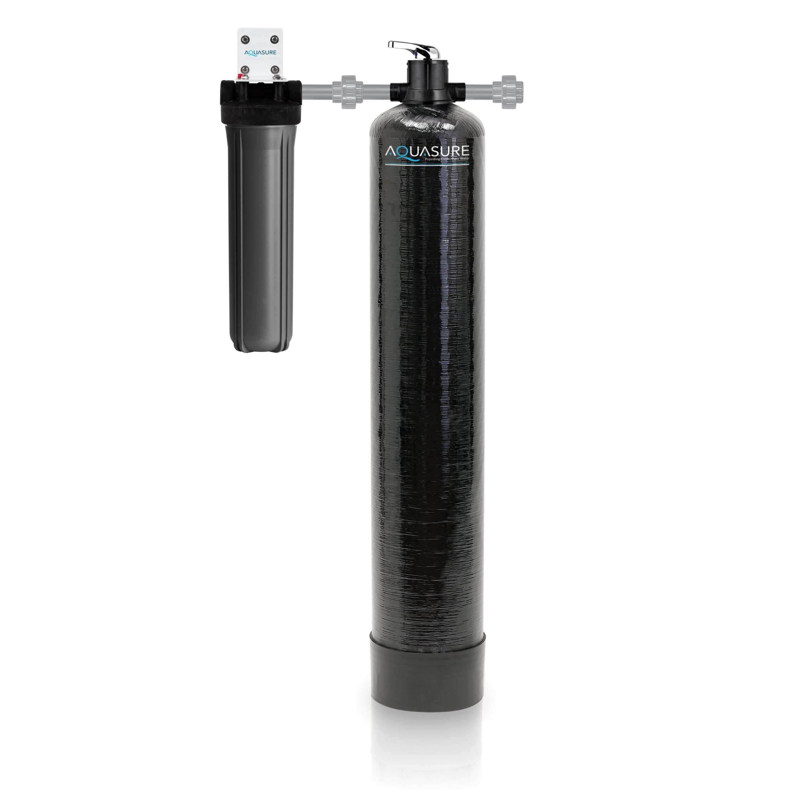 AQUASURE Fortitude Pro Carbon and Sediment Whole House Water Filtration System Dual-Stage 12-GPM 30 Micron AQUASURE Fortitude Pro Carbon and Sediment Whole House Water Filtration System Dual-Stage 12-GPM 30 Micron