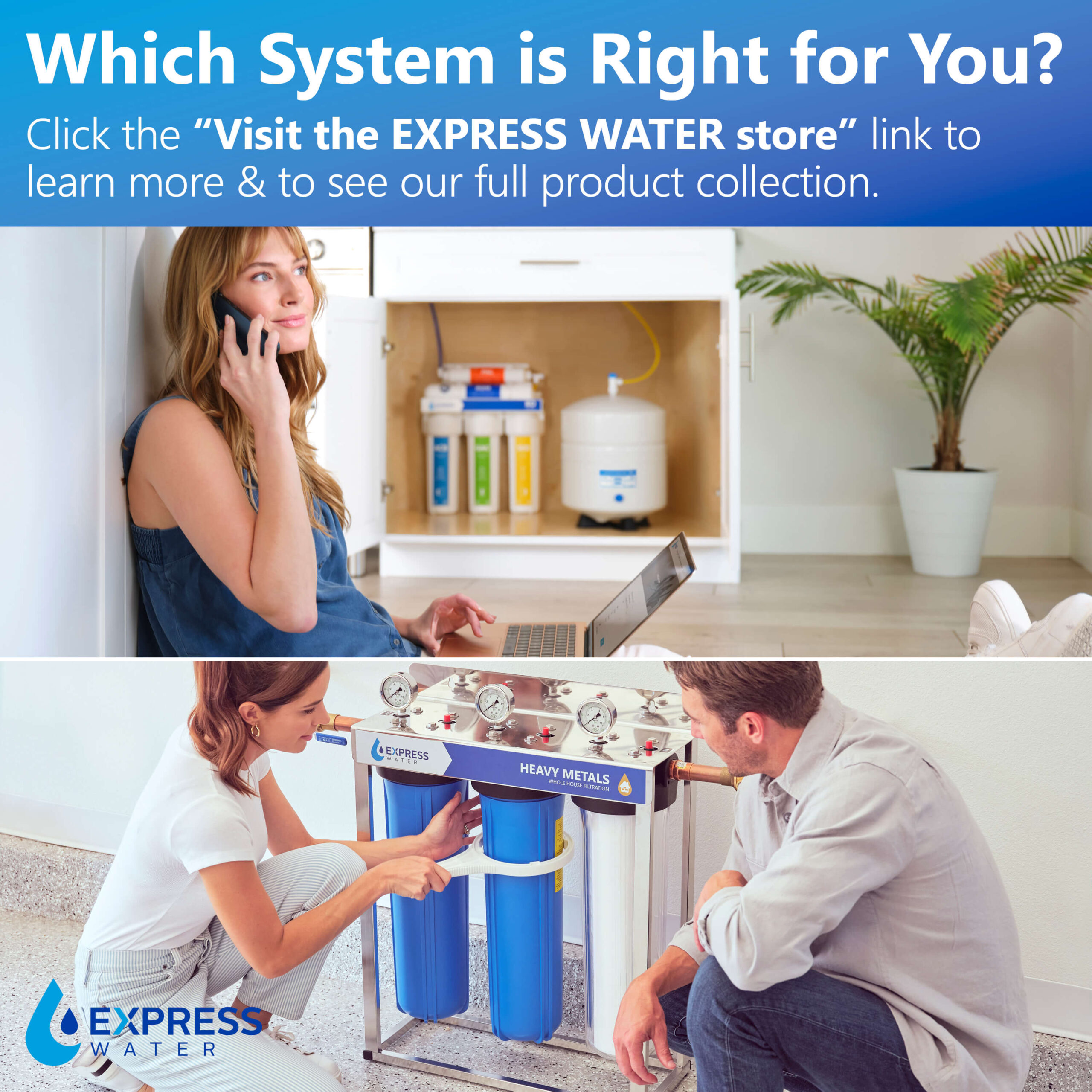 Express Water Carbon, Heavy Metal, and Anti-Scale Whole House Water Filtration System Triple-Stage 15-GPM 5 Micron Express Water Carbon, Heavy Metal, and Anti-Scale Whole House Water Filtration System Triple-Stage 15-GPM 5 Micron