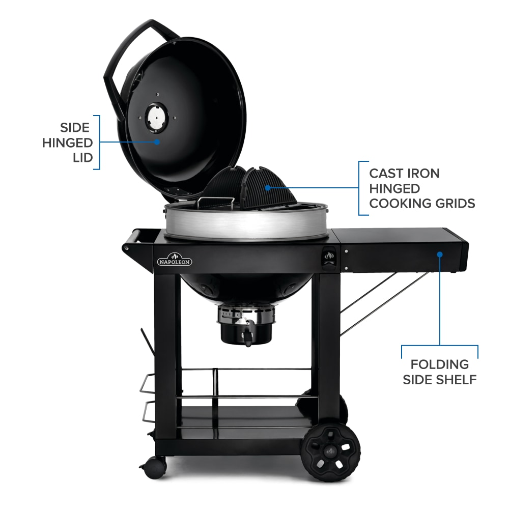 NAPOLEON PRO22 Cart Model 21.5-in W Black/Porcelain Cart Charcoal Grill NAPOLEON PRO22 Cart Model 21.5-in W Black/Porcelain Cart Charcoal Grill