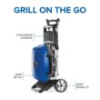 NAPOLEON TravelQ Scissor Cart 285-Sq. in Blue Portable Liquid propane Grill NAPOLEON TravelQ Scissor Cart 285-Sq. in Blue Portable Liquid propane Grill