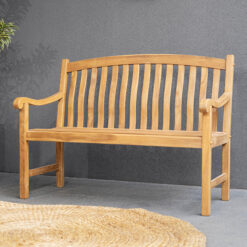 Cambridge Casual Colton 48-in W x 36.25-in H Natural Teak Teak Garden Bench