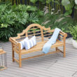 Cambridge Casual Lutyens 65.75-in W x 41-in H Natural Teak Teak Garden Bench