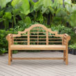 Cambridge Casual Lutyens 65.75-in W x 41-in H Natural Teak Teak Garden Bench