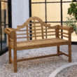 Cambridge Casual Lutyens 54.25-in W x 39-in H Natural Teak Teak Garden Bench