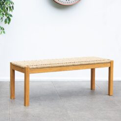 Cambridge Casual Carmel 47-in W x 17-in H Natural Teak Wicker Teak Dining Bench