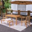 Cambridge Casual Carmel 47-in W x 17-in H Natural Teak Wicker Teak Dining Bench Cambridge Casual Carmel 47-in W x 17-in H Natural Teak Wicker Teak Dining Bench