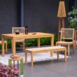 Cambridge Casual Carmel 47-in W x 17-in H Natural Teak Wicker Teak Dining Bench Cambridge Casual Carmel 47-in W x 17-in H Natural Teak Wicker Teak Dining Bench