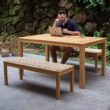 Cambridge Casual Carmel 47-in W x 17-in H Natural Teak Wicker Teak Dining Bench Cambridge Casual Carmel 47-in W x 17-in H Natural Teak Wicker Teak Dining Bench