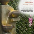 Alpine Corporation 40 H Stone Electric Powered Tiered Outdoor Fountain Pump Included