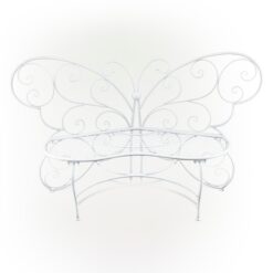 Alpine Corporation 62-in W x 38-in H White Iron Traditional Bench