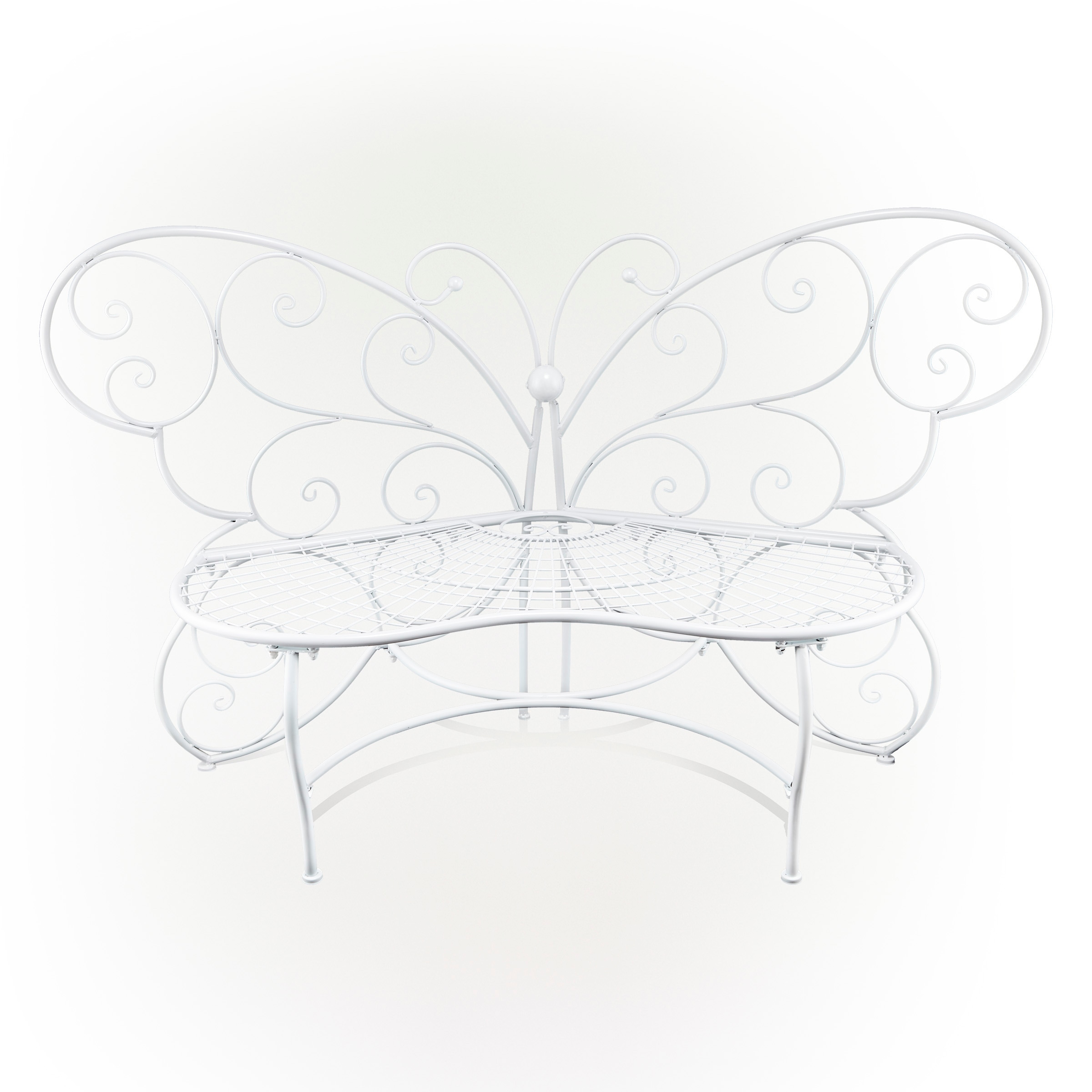 Alpine Corporation 62-in W x 38-in H White Iron Traditional Bench Alpine Corporation 62-in W x 38-in H White Iron Traditional Bench