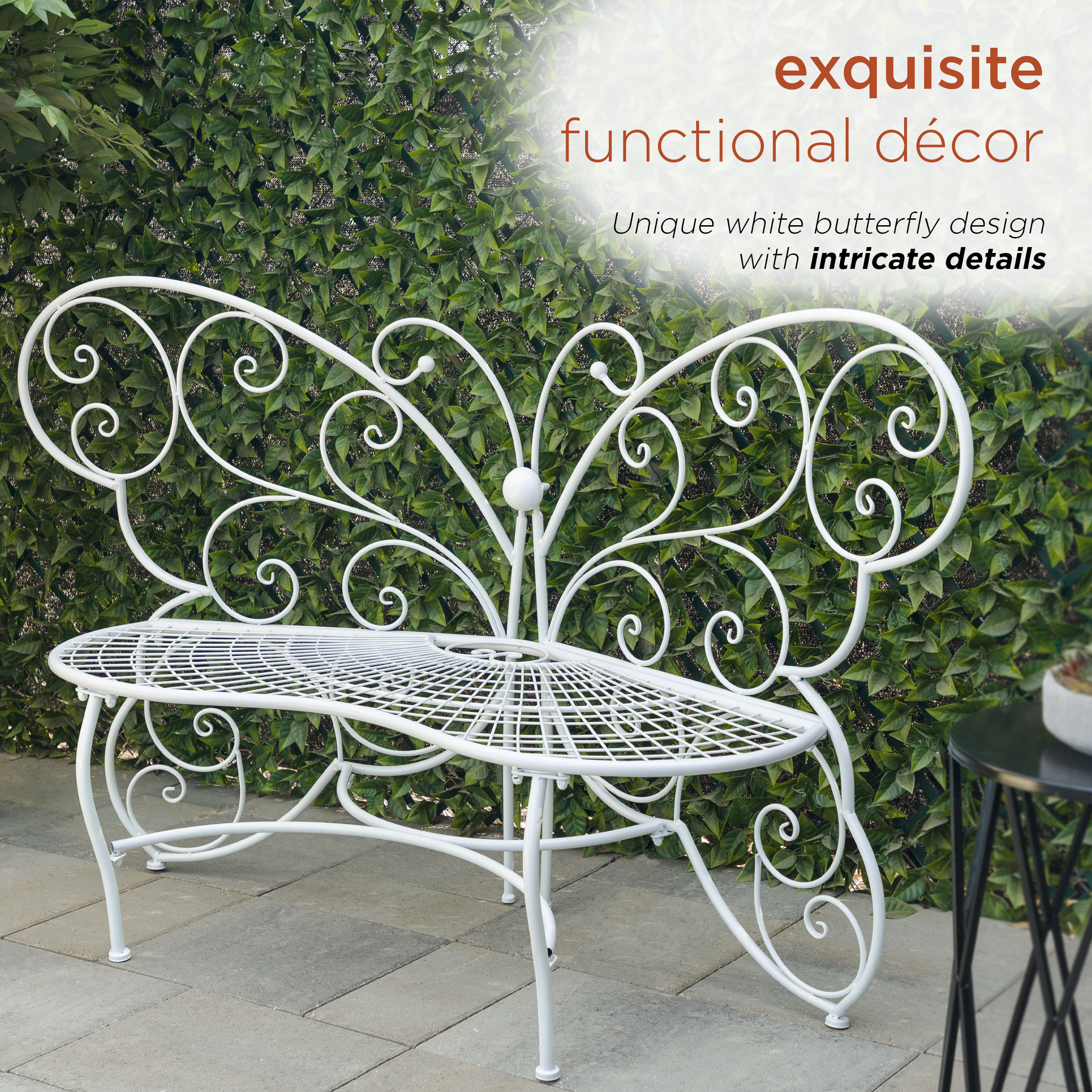 Alpine Corporation 62-in W x 38-in H White Iron Traditional Bench Alpine Corporation 62-in W x 38-in H White Iron Traditional Bench