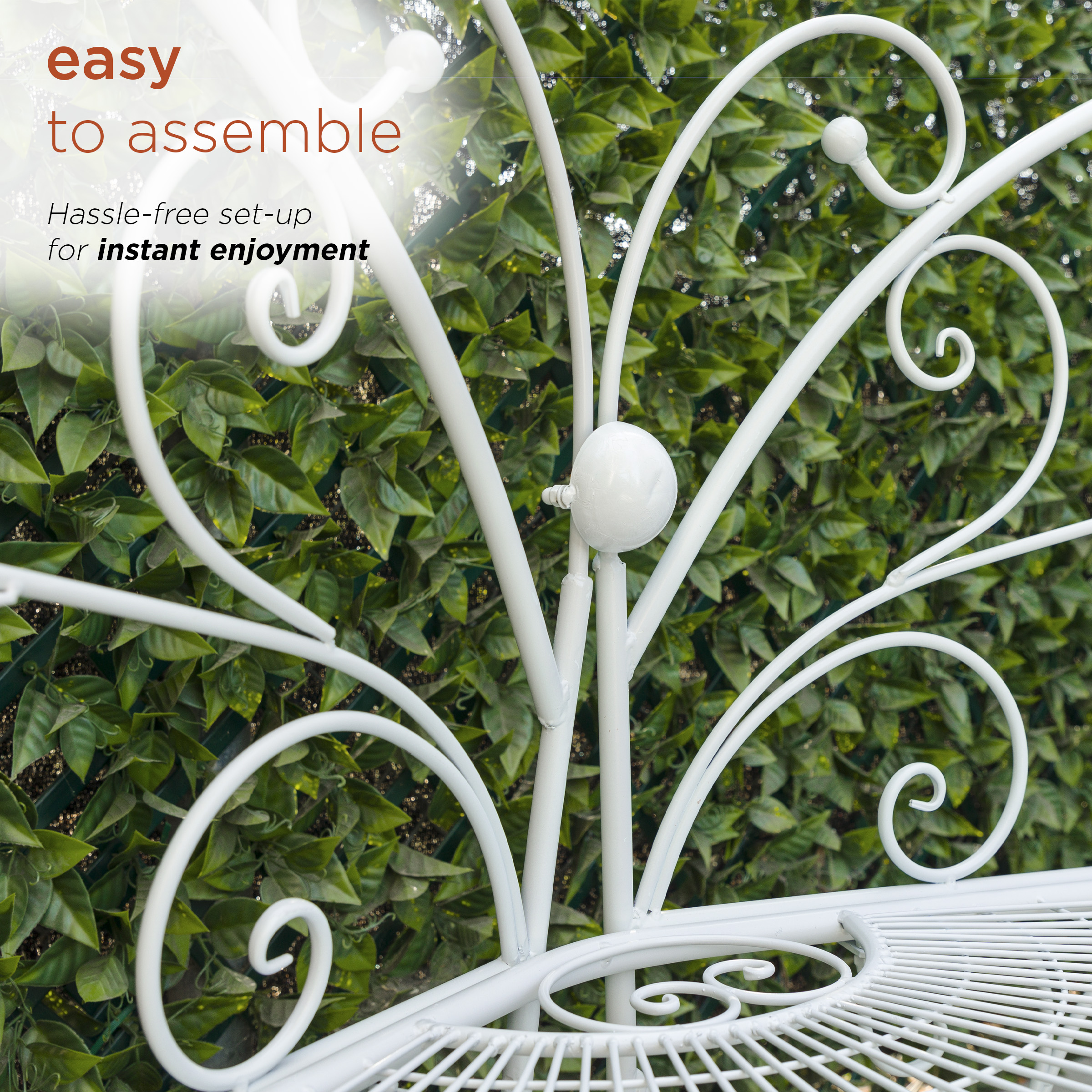 Alpine Corporation 62-in W x 38-in H White Iron Traditional Bench Alpine Corporation 62-in W x 38-in H White Iron Traditional Bench