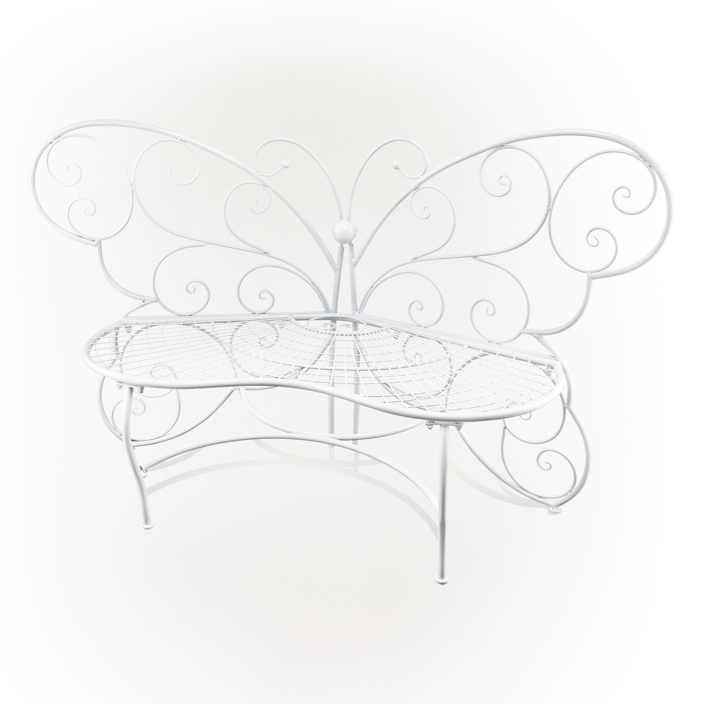Alpine Corporation 62-in W x 38-in H White Iron Traditional Bench Alpine Corporation 62-in W x 38-in H White Iron Traditional Bench