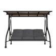 VEIKOUS PC Roof 3 -person Gray Steel Outdoor Swing bed VEIKOUS PC Roof 3 -person Gray Steel Outdoor Swing bed