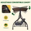 VEIKOUS PC Roof 3 -person Gray Steel Outdoor Swing bed VEIKOUS PC Roof 3 -person Gray Steel Outdoor Swing bed