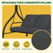 VEIKOUS PC Roof 3 -person Gray Steel Outdoor Swing bed VEIKOUS PC Roof 3 -person Gray Steel Outdoor Swing bed