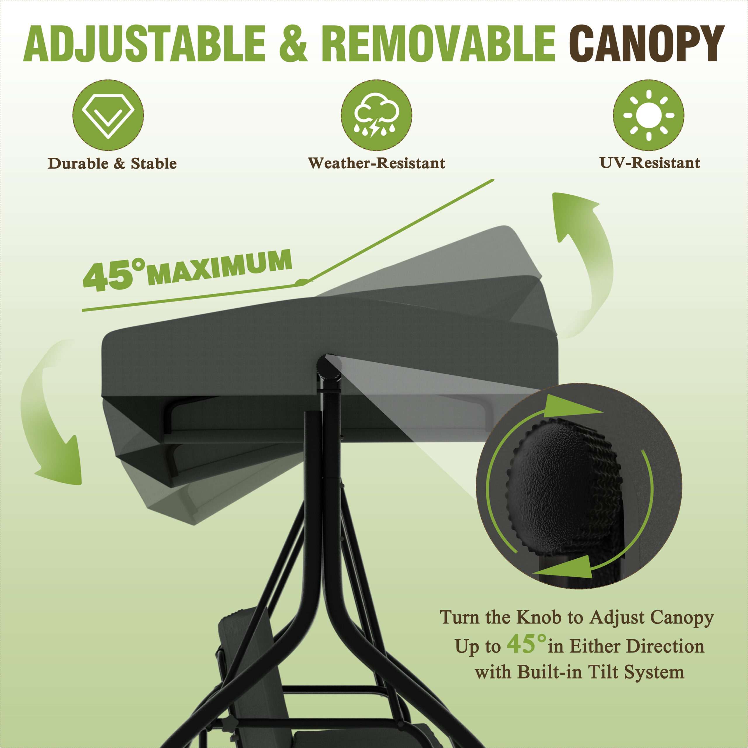 VEIKOUS 2-In-1 Convertible Swing 3 -person Gray Outdoor Swing VEIKOUS 2-In-1 Convertible Swing 3 -person Gray Outdoor Swing