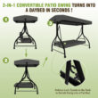VEIKOUS 2-In-1 Convertible Swing 3 -person Gray Outdoor Swing VEIKOUS 2-In-1 Convertible Swing 3 -person Gray Outdoor Swing